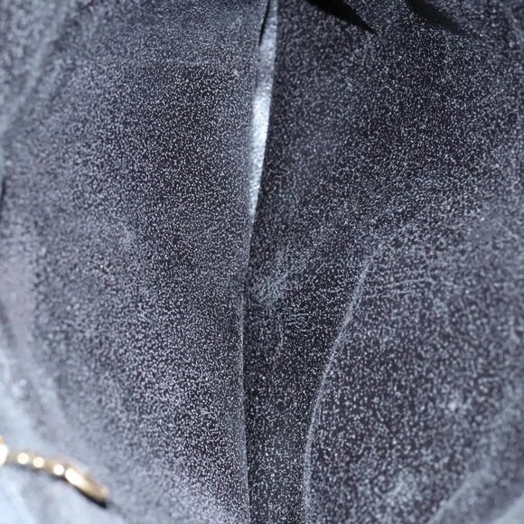 GUCCI Bamboo Hand Bag Leather 2way Black Gold - Picture 8 of 16